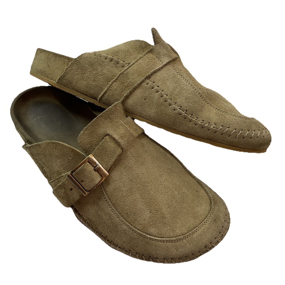 RE/DONE 70s Moc Slides Sz 10 Taupe Suede Flat Mules